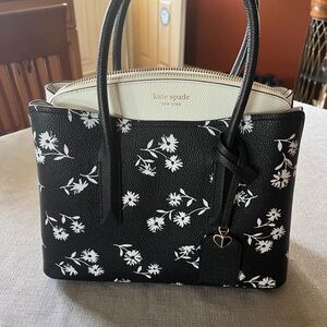 Kate Spade Black and White Floral Satchel